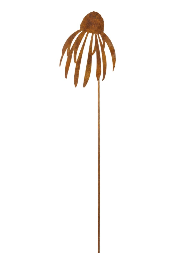 Kwiat Jeżówka 58 cm naturalna rdza - metalowa dekoracja na pręcie