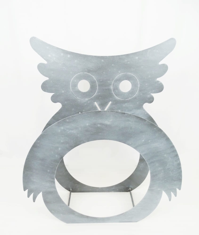 Nowoczesny stojak na drewno kominkowe Sowa w kolorze antracytowym