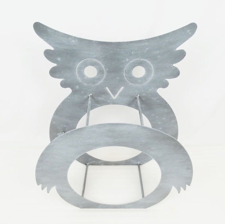 Nowoczesny stojak na drewno kominkowe Sowa w kolorze antracytowym