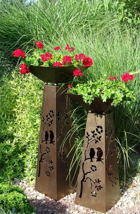 Metalowy podest do podświetlenia - dekoracyjny lampion do obsadzenia.JPG