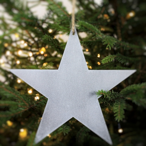 Metalowa Gwiazda do zawieszenia o barwie antracytowej - zimowa biżuteria ogrodowa