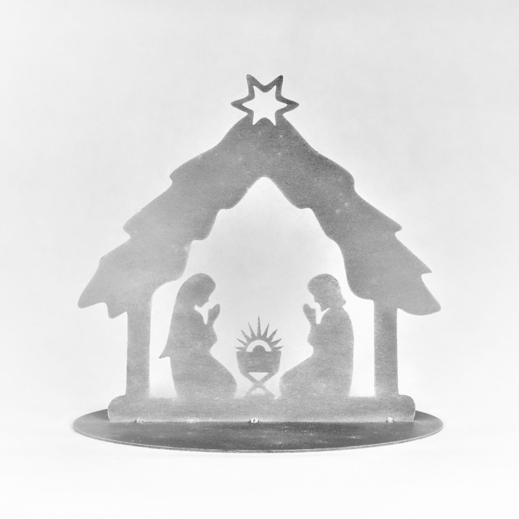 Metalowa szopka bożonarodzeniowa Santa Maria w kolorze antracytowym