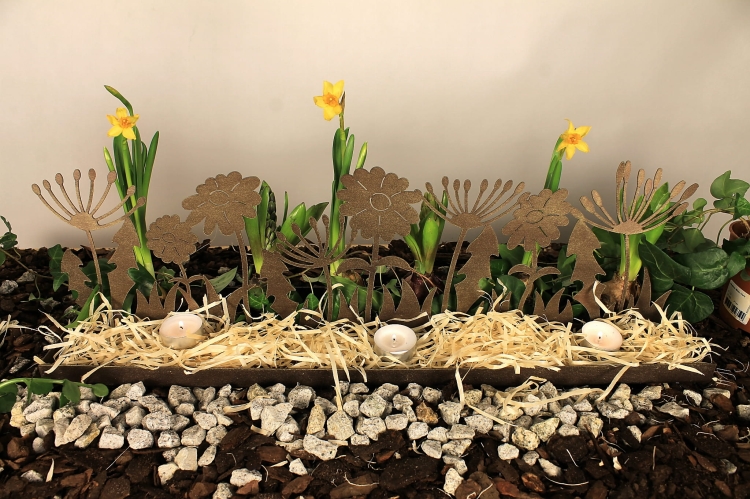 Ozdobna podstawka Łąka z kwiatami - Świecznik Efekt złotej rdzy.jpg