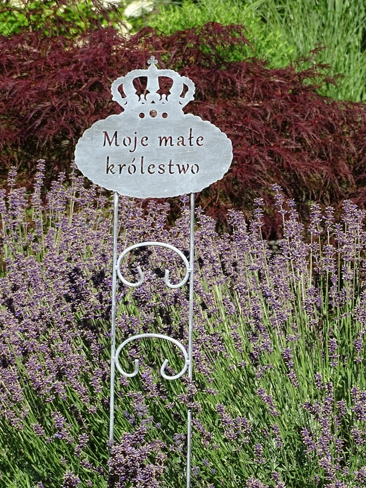 Metalowa podpora do roślin Moje małe królestwo w kolorze antracytowym - niesamowita biżuteria ogrodowa