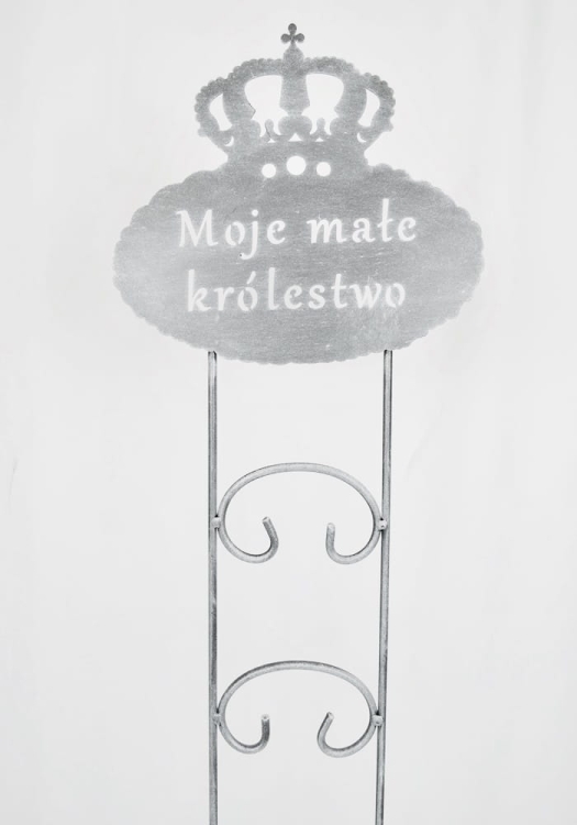 Metalowa podpora do roślin Moje małe królestwo w kolorze antracytowym - niesamowita biżuteria ogrodowa