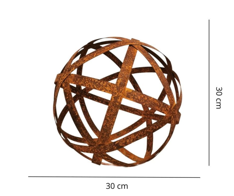 Dekoracyjna kula z metalu do ogrodu, piękna ozdoba