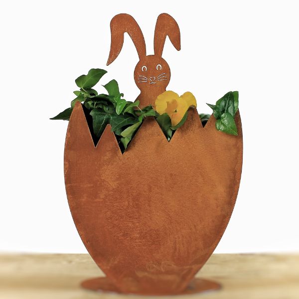 Doniczka ozdobna Jajo wielkanocne rdza